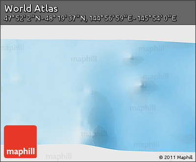 Physical 3D Map of the Area around 48° 5' 50" N, 145° 25' 30" E