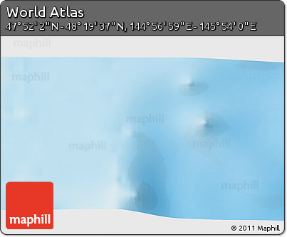 Physical 3D Map of the Area around 48° 5' 50" N, 145° 25' 30" E