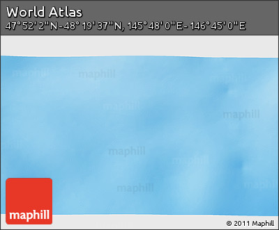 Physical 3D Map of the Area around 48° 5' 50" N, 146° 16' 30" E