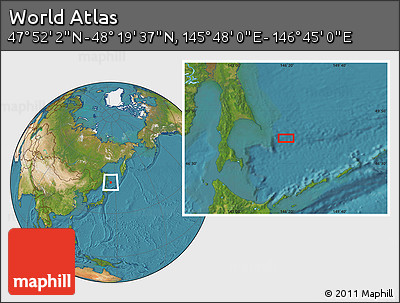 Satellite Location Map of the Area around 48° 5' 50" N, 146° 16' 30" E