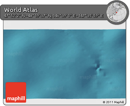 Satellite 3D Map of the Area around 48° 5' 50" N, 147° 7' 30" E