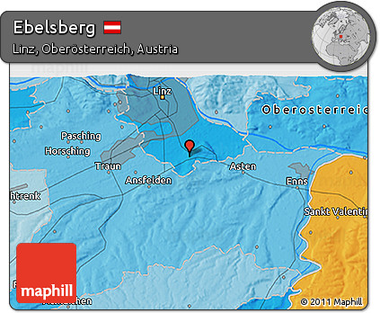 Political 3D Map of Ebelsberg
