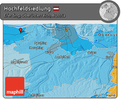 Political 3D Map of Hochfeldsiedlung