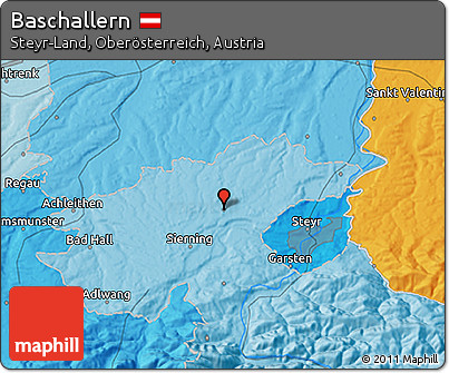 Political 3D Map of Baschallern