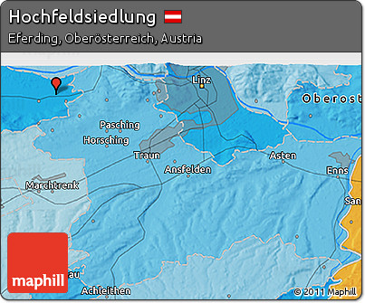 Political 3D Map of Hochfeldsiedlung