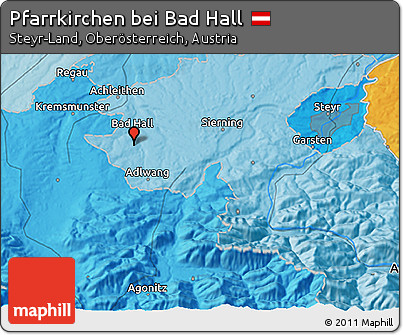 Political 3D Map of Pfarrkirchen Bei Bad Hall