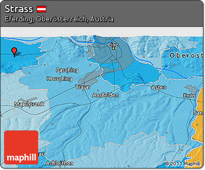 Political 3D Map of Strass