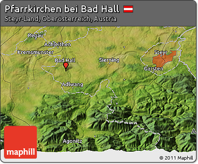 Satellite 3D Map of Pfarrkirchen Bei Bad Hall