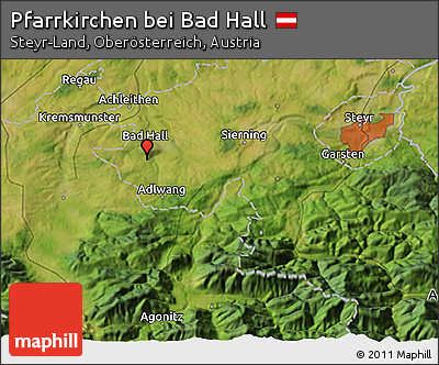 Satellite 3D Map of Pfarrkirchen Bei Bad Hall