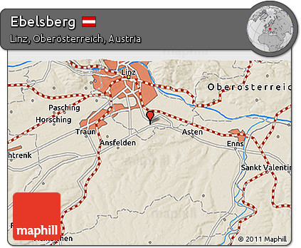 Shaded Relief 3D Map of Ebelsberg