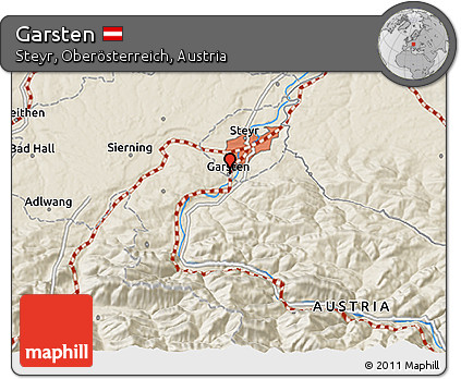 Shaded Relief 3D Map of Garsten