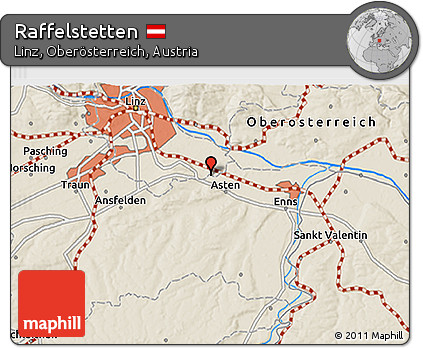 Shaded Relief 3D Map of Raffelstetten