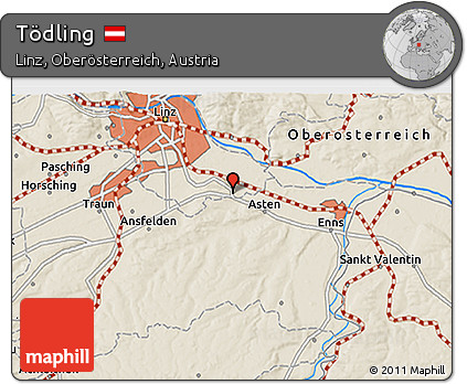Shaded Relief 3D Map of Tödling