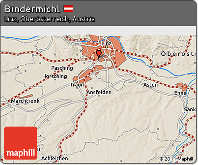Shaded Relief 3D Map of Bindermichl