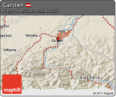 Shaded Relief 3D Map of Garsten