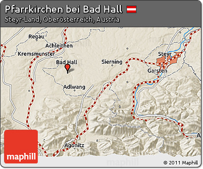 Shaded Relief 3D Map of Pfarrkirchen Bei Bad Hall
