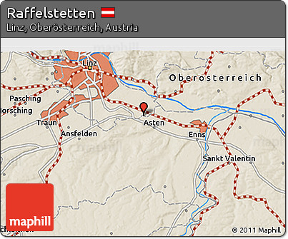 Shaded Relief 3D Map of Raffelstetten