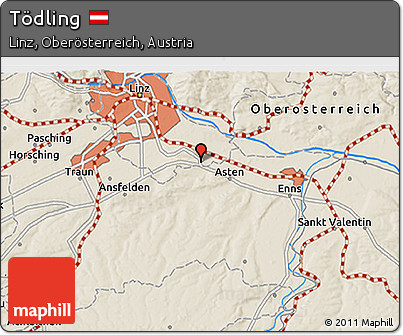 Shaded Relief 3D Map of Tödling