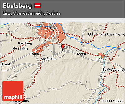 Shaded Relief 3D Map of Ebelsberg