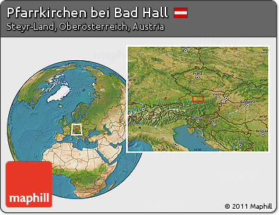 Satellite Location Map of Pfarrkirchen Bei Bad Hall