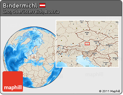 Shaded Relief Location Map of Bindermichl