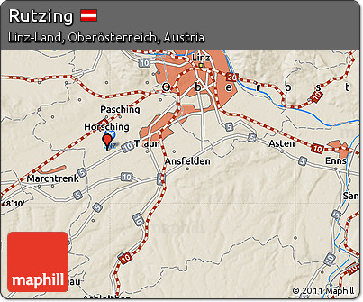 Shaded Relief Map of Rutzing