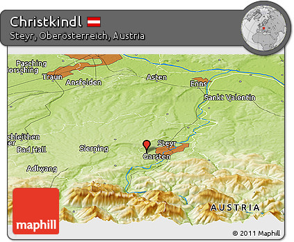 Physical Panoramic Map of Christkindl