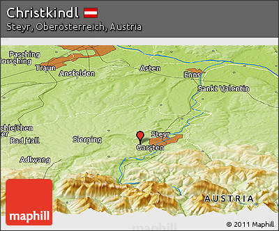Physical Panoramic Map of Christkindl