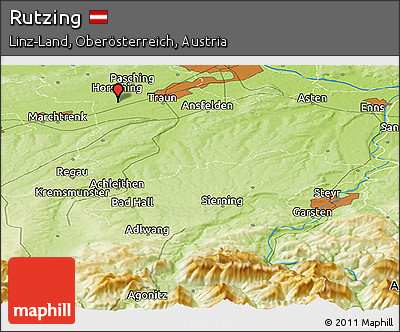 Physical Panoramic Map of Rutzing