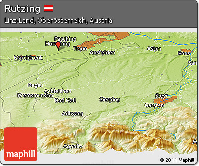Physical Panoramic Map of Rutzing