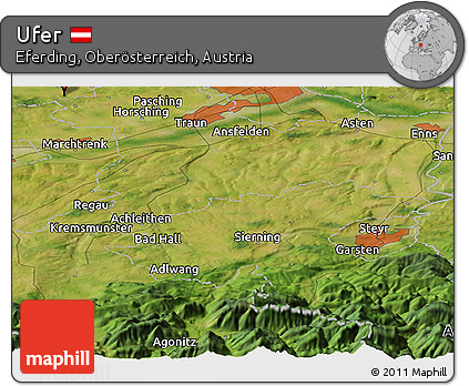Satellite Panoramic Map of Ufer