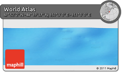 Physical Panoramic Map of the Area around 48° 5' 50" N, 150° 31' 30" E
