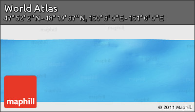 Physical Panoramic Map of the Area around 48° 5' 50" N, 150° 31' 30" E