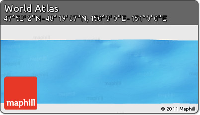 Physical Panoramic Map of the Area around 48° 5' 50" N, 150° 31' 30" E