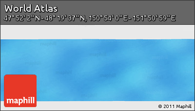 Physical Panoramic Map of the Area around 48° 5' 50" N, 151° 22' 30" E