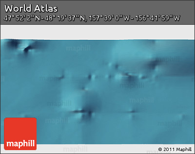 Satellite 3D Map of the Area around 48° 5' 50" N, 157° 10' 30" W
