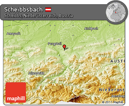 Physical 3D Map of Scheibbsbach