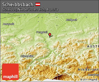 Physical 3D Map of Scheibbsbach