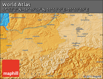 Political Map of the Area around 48° 5' 50" N, 15° 22' 30" E