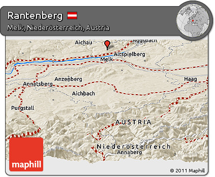 Shaded Relief Panoramic Map of Rantenberg