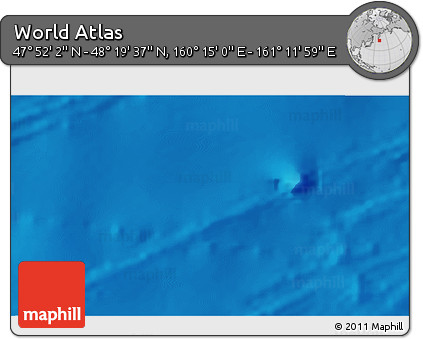 Physical 3D Map of the Area around 48° 5' 50" N, 160° 43' 29" E