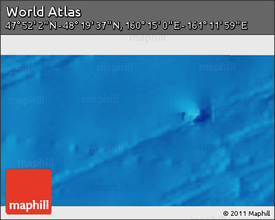 Physical 3D Map of the Area around 48° 5' 50" N, 160° 43' 29" E