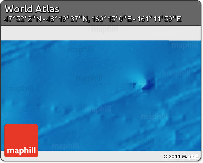 Physical 3D Map of the Area around 48° 5' 50" N, 160° 43' 29" E