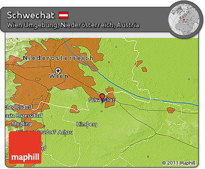 Physical 3D Map of Schwechat