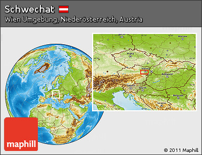 Physical Location Map of Schwechat