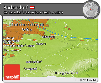 Physical Panoramic Map of Parbasdorf