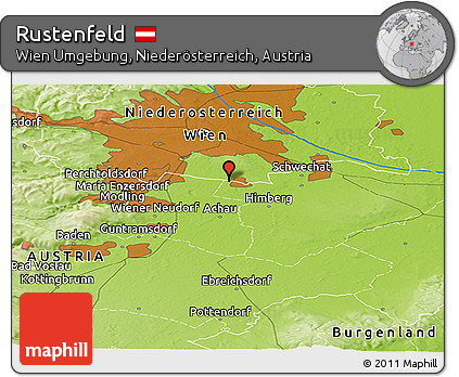 Physical Panoramic Map of Rustenfeld