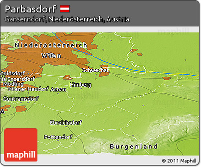 Physical Panoramic Map of Parbasdorf