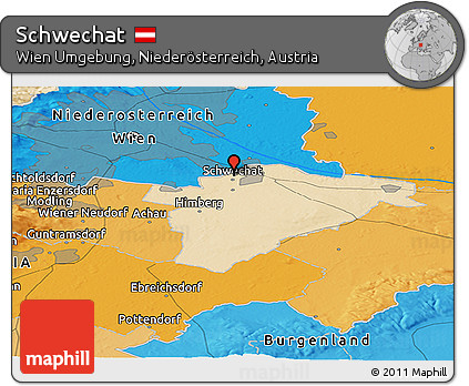 Political Panoramic Map of Schwechat
