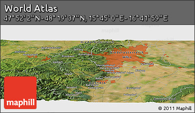 Satellite Panoramic Map of the Area around 48° 5' 50" N, 16° 13' 30" E